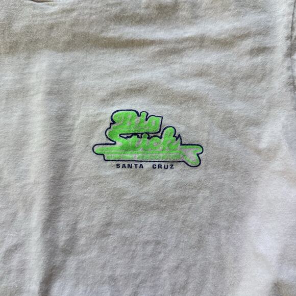 Vintage 80s Big Stick Surfing Assoc Shirt M White Hanes Single Stitch Santa Cruz - Picture 3 of 7